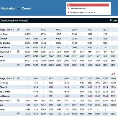 84 bus timetable monfri chester to nantwich 