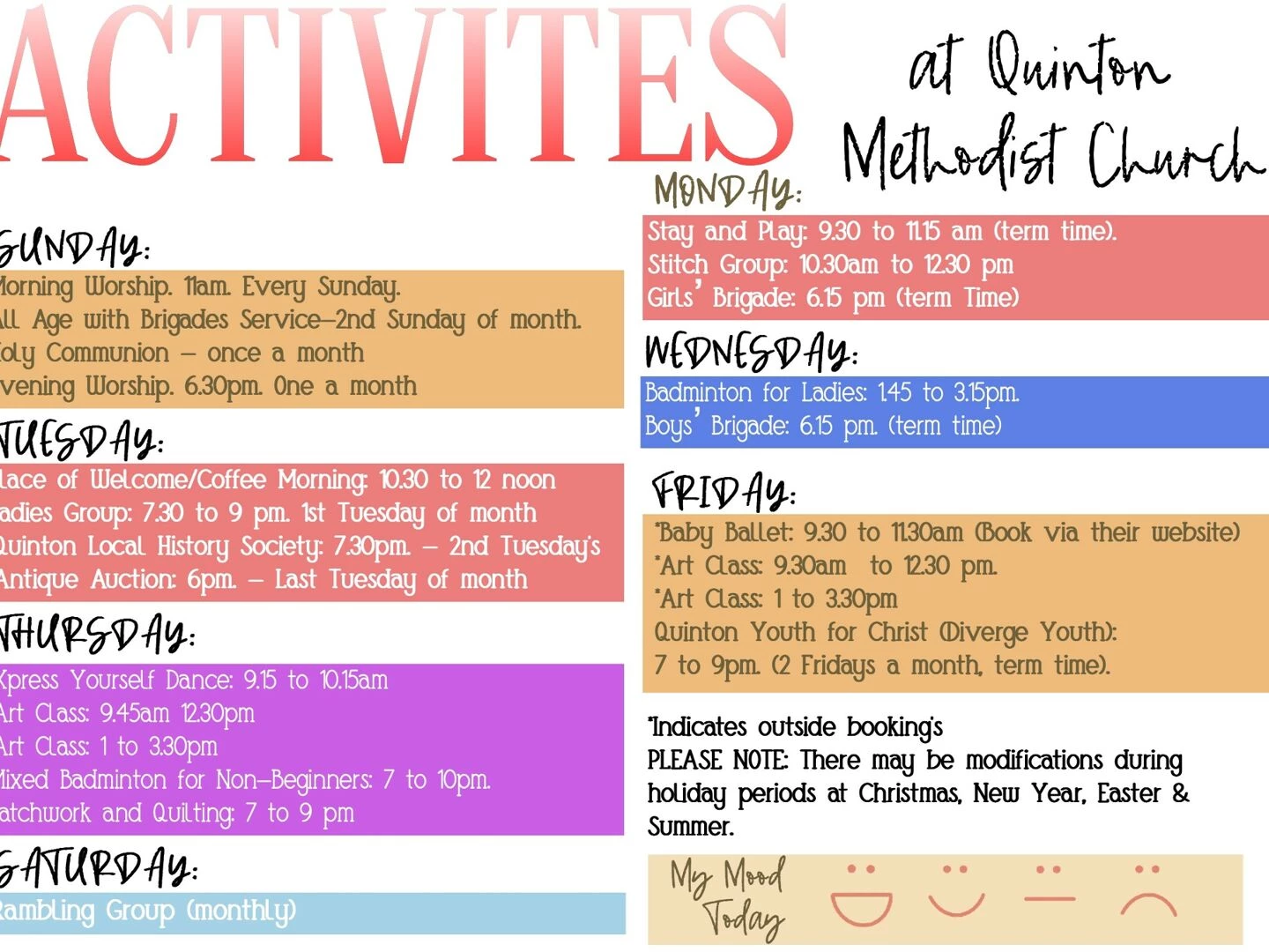 activities at qmc