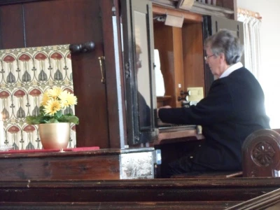 audrey at the church organ