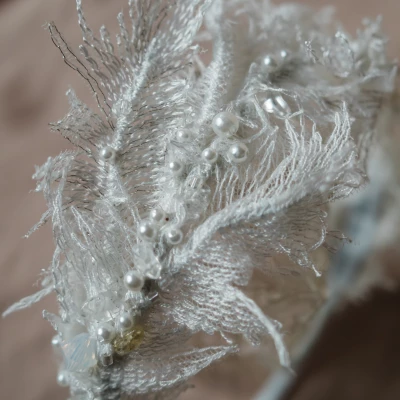 beaded feather headband closeup p