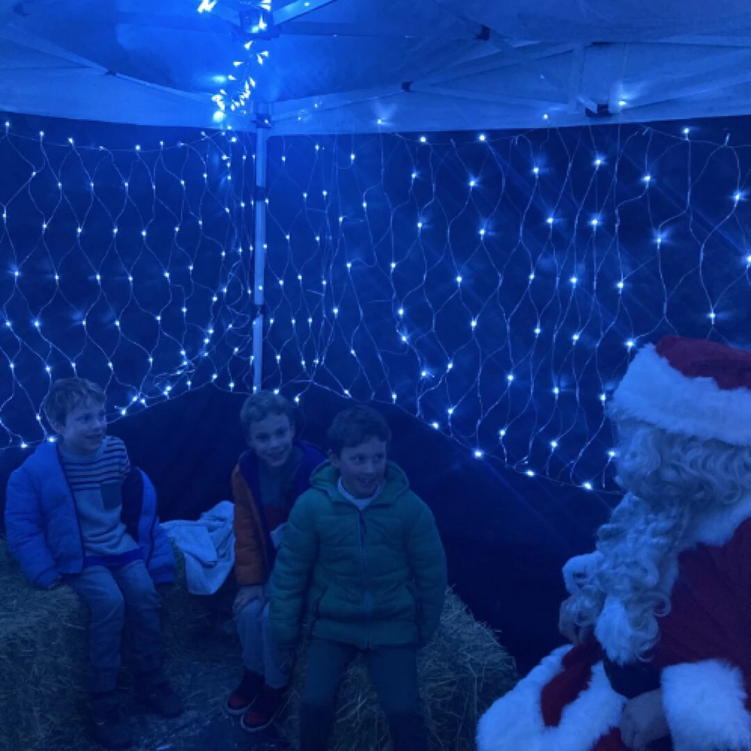 big swon and santa arrives