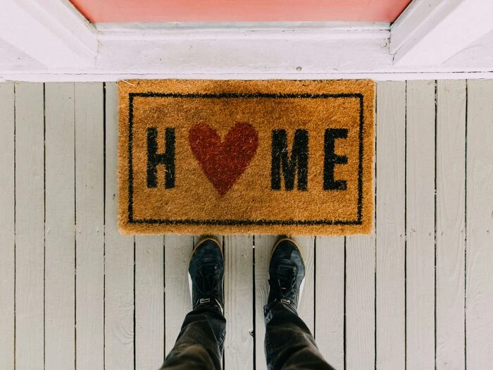 black home area rug