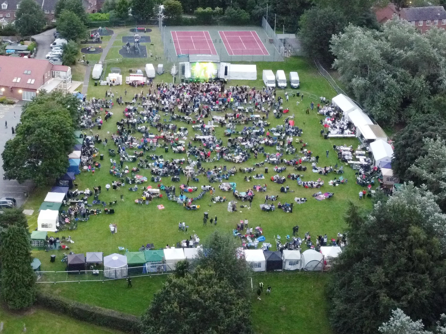 Audlem Party on the Park 2021 – aerial view (1)