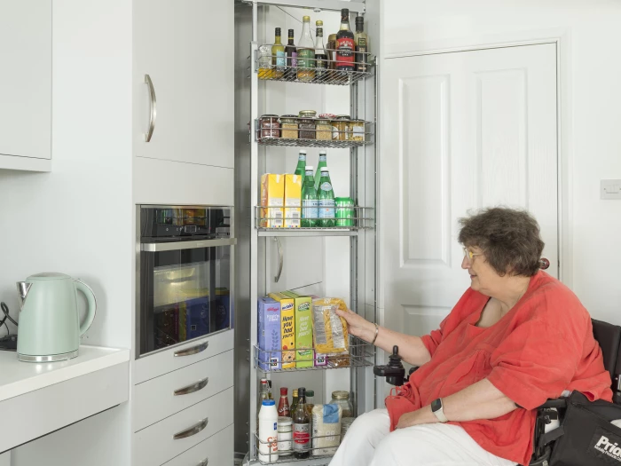 The Pull and Twist Larder Allows Easy Access to Dr