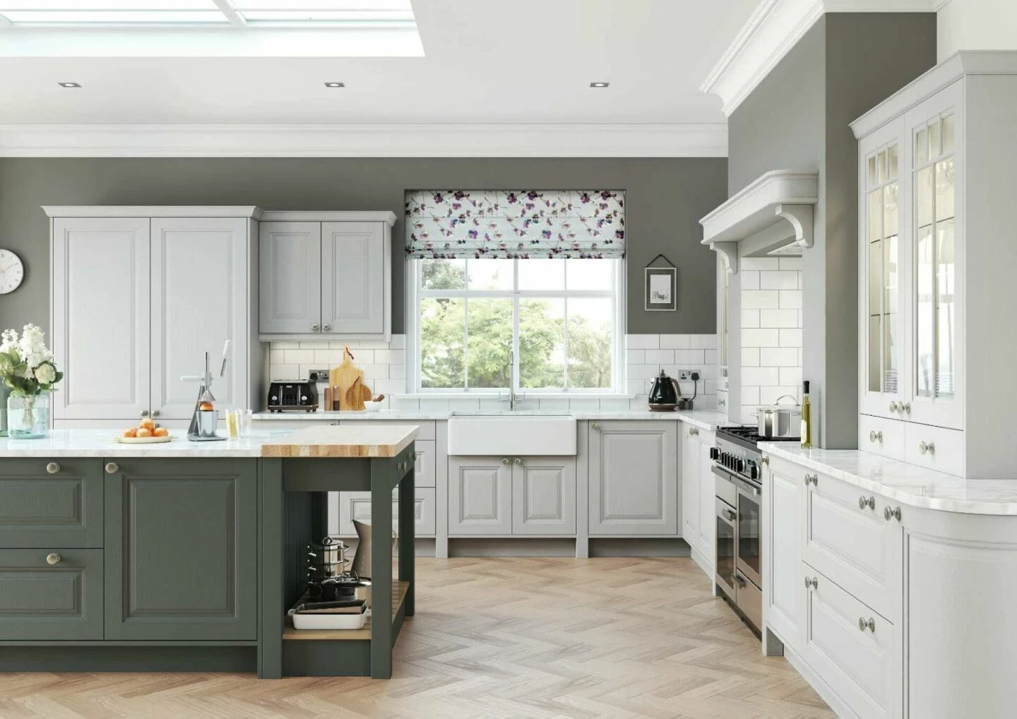 Alku White Grey Open Plan U-Sh