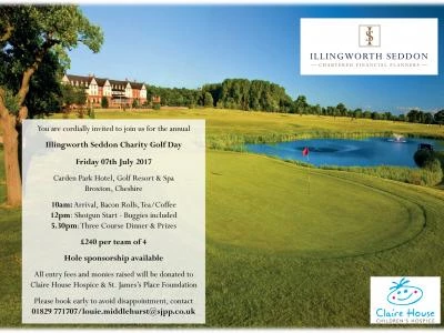 Illingowrth Seddon Golf Day 2017