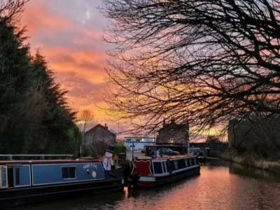 Sunset over the canal