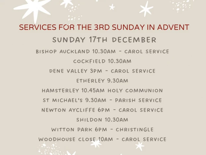 Services – 3rd Sunday in Advent 2023