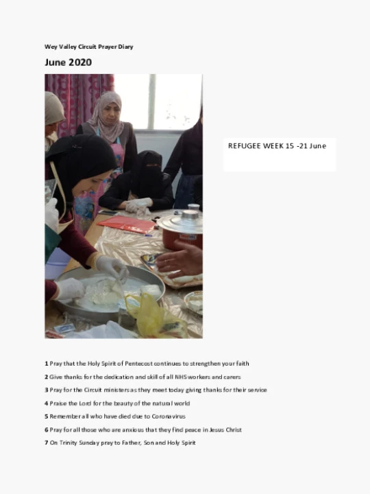 Circuit Prayer Diary June July August 2020