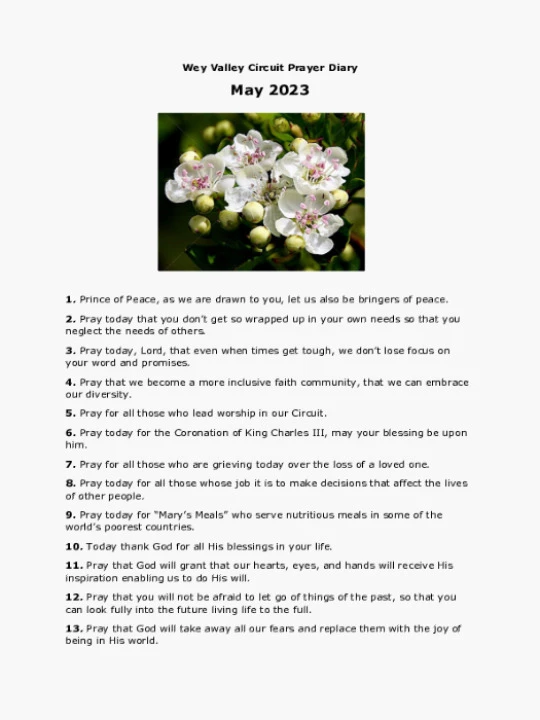 Circuit Prayer Diary May 2023