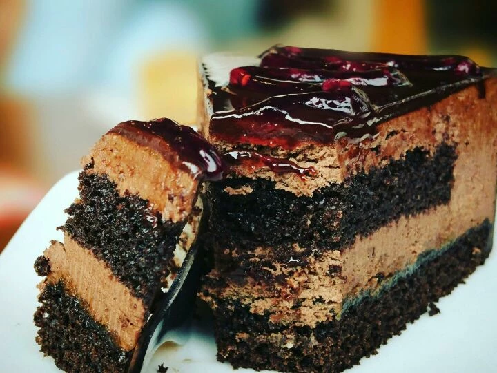 Sliced Cake On Plate