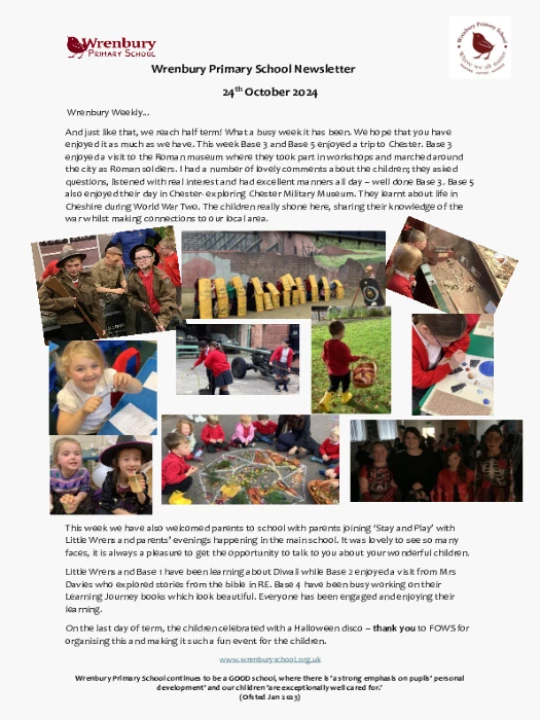 Wrenbury Newsletter 24th October 2024