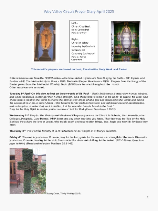 Circuit Prayer Diary – April 2025