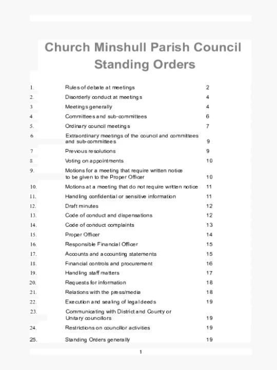 Standing Orders