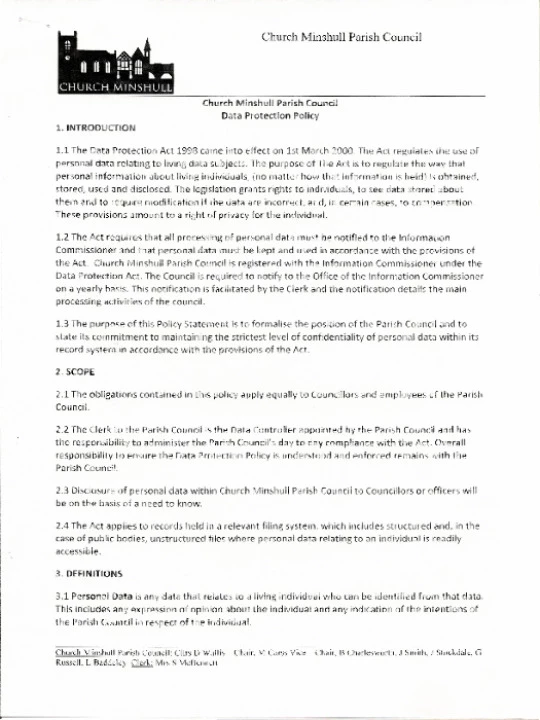 Data Protection Policy – May 2017