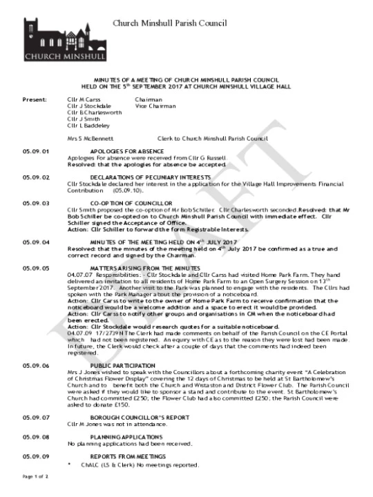 2017-09-05 PC Minutes DRAFT