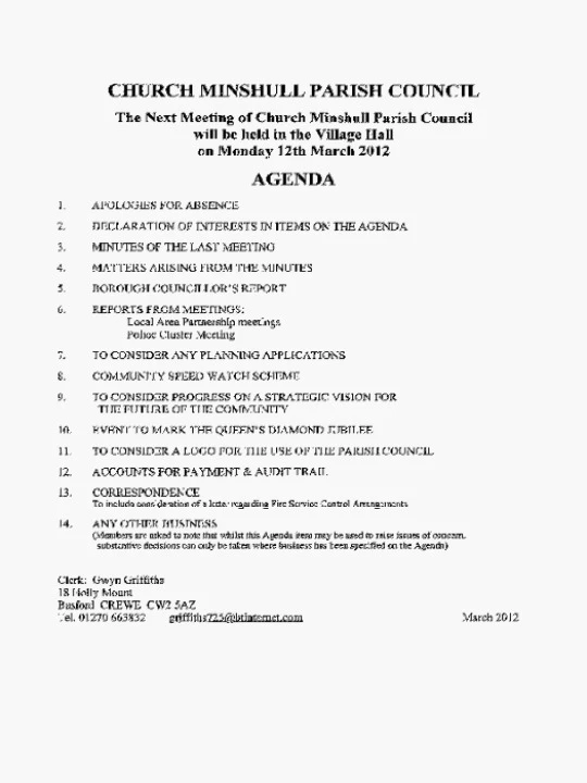 2012-03-12 PC Minutes & Agenda