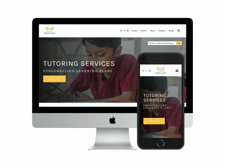 Desktop and mobile screenshots of the Mironski Teachings Ltd website