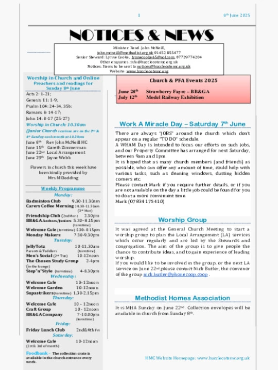 Notices – 8th June 2025