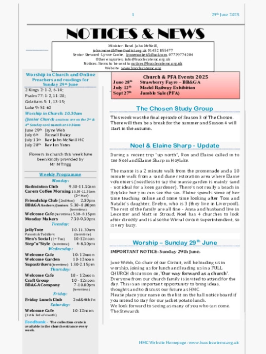 HMC Notices – 29/06/25