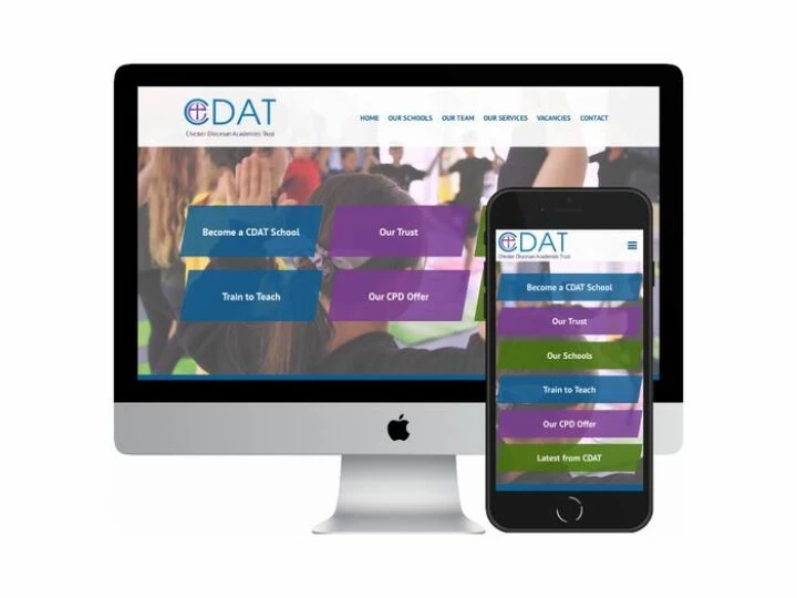 Desktop and mobile screenshots of the Chester Diocesan Academies Trust website