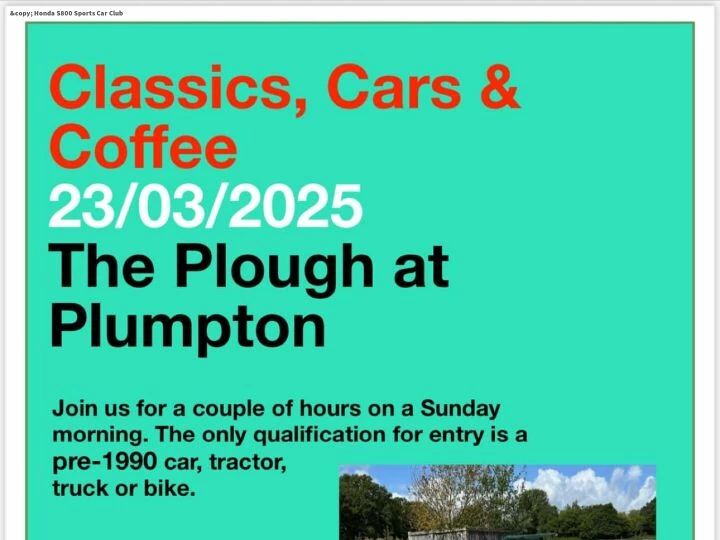 Classics Cars and Coffee at Plumpton