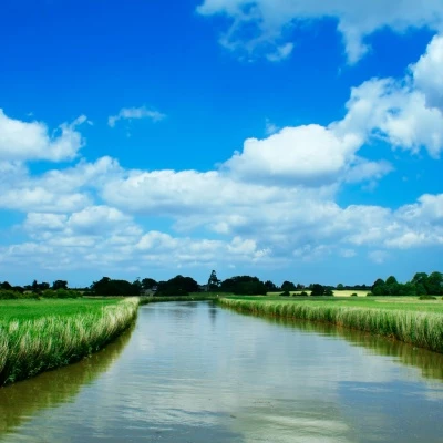 river, canal, water, countryside