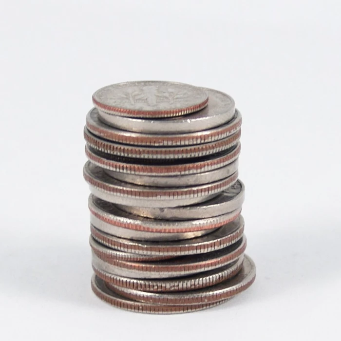 Coins stacked