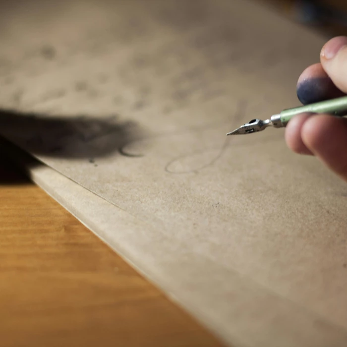 Person Holding Fountain Pen