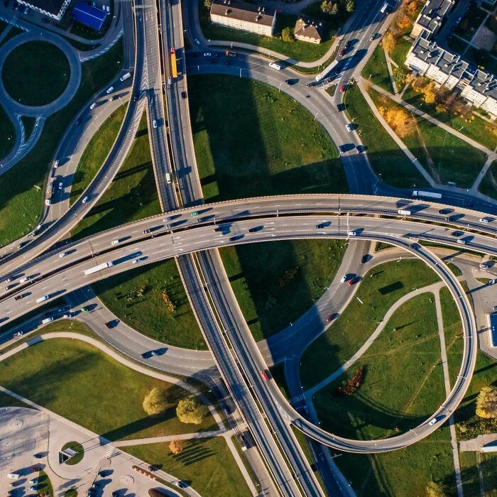 Aerial Photo of Buildings and Roads