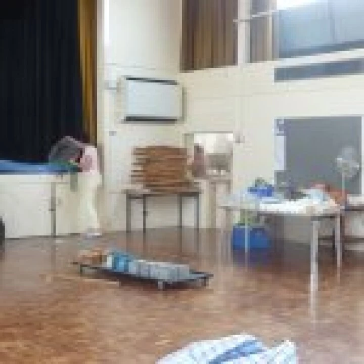 Community Centre Hall during Clear-out