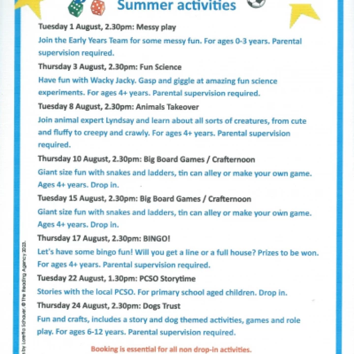 Tarvin Library Summer Activities 2023 PhotoScan