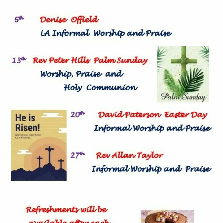 April 2025 Sunday Services