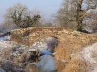 Roman Bridge in frost