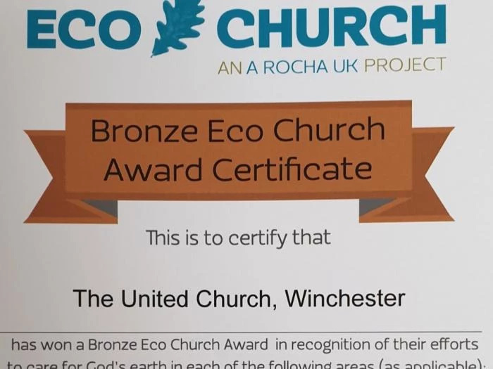 bronze award for the united church