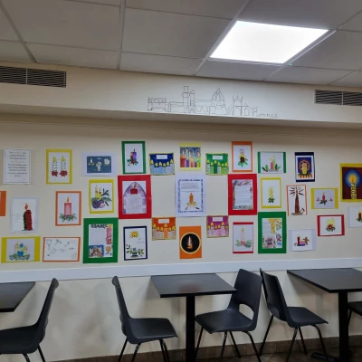 candle display art wall