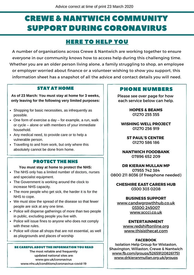 cheshire east coronavirus poster 1