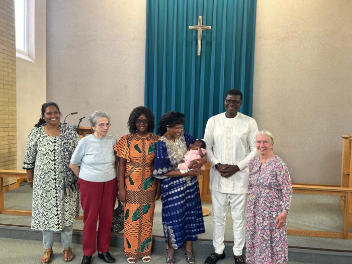 church group photo at christening
