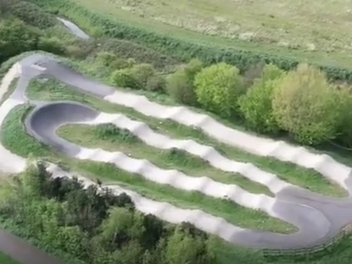 cleethorpes pump track drone view