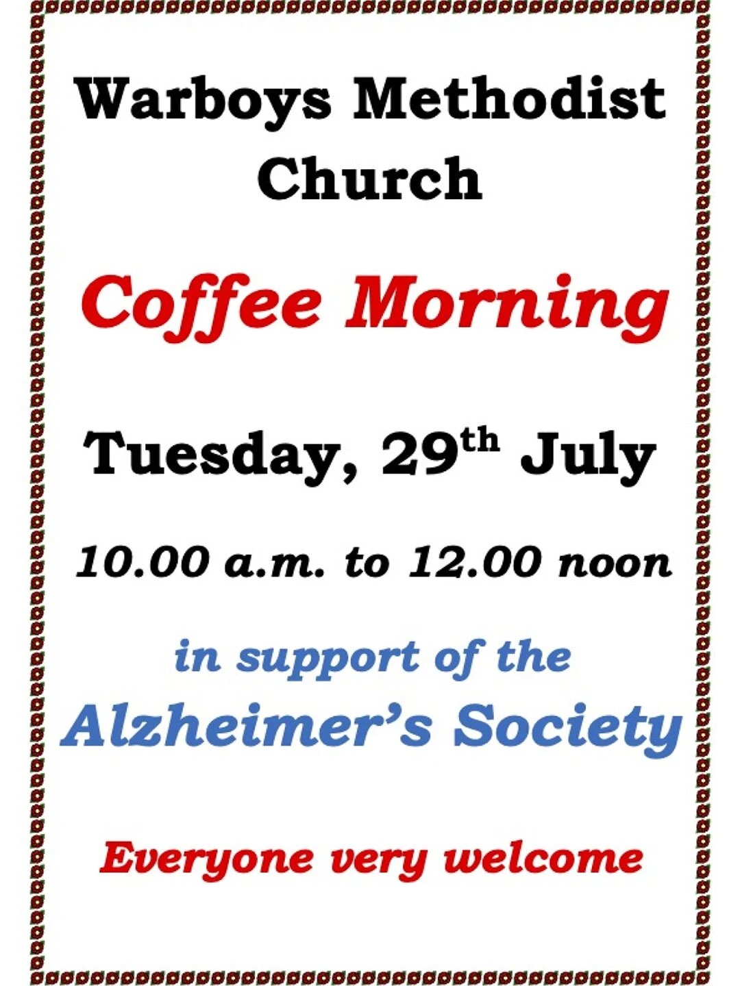 coffee morning 29 july 2025
