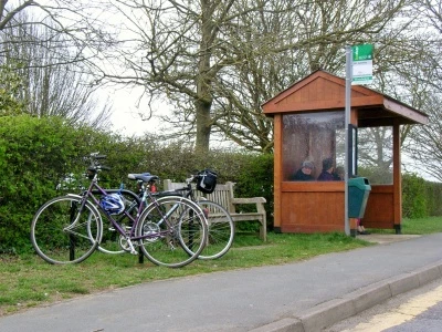 cycle stands at woodways bus stop