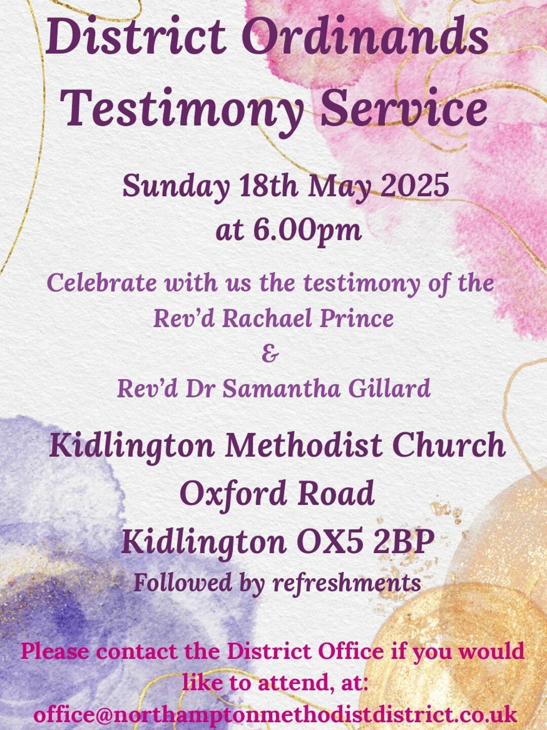 district ordinands testimony service invitation 20