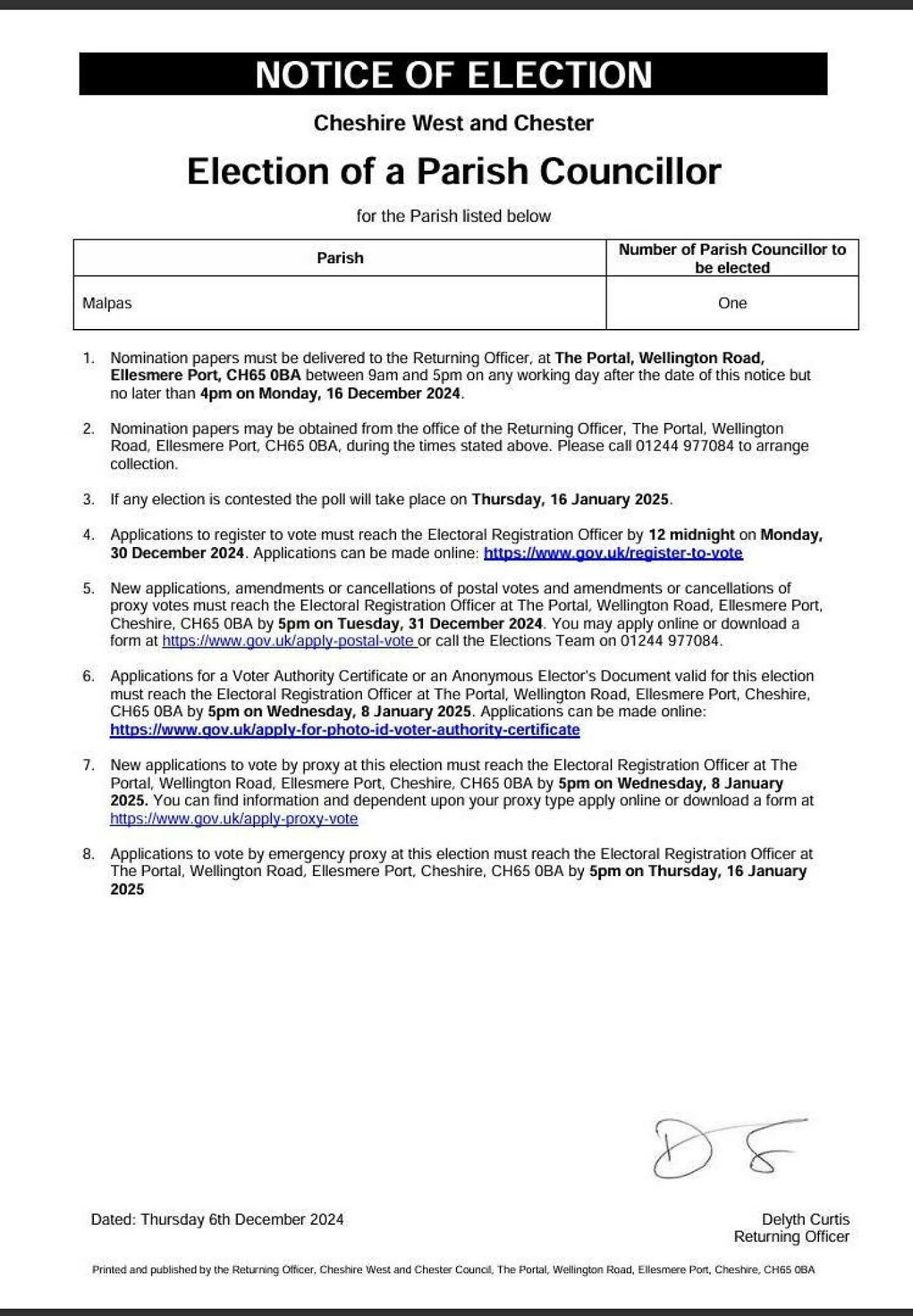 election notice