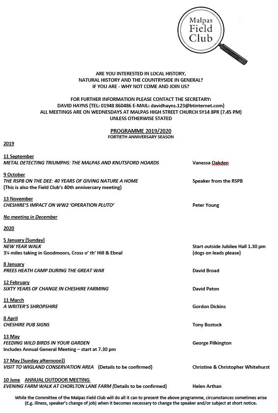 field club programme 20192020