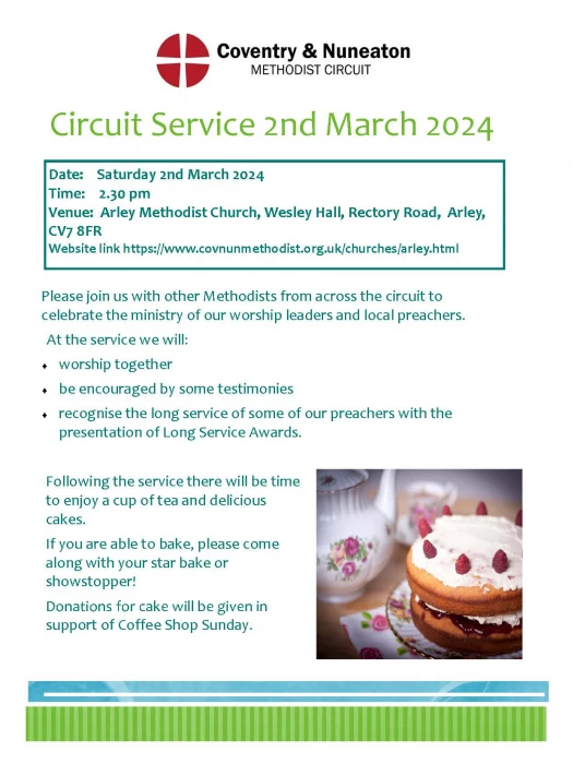 flyer for circuit service 2nd march 2024