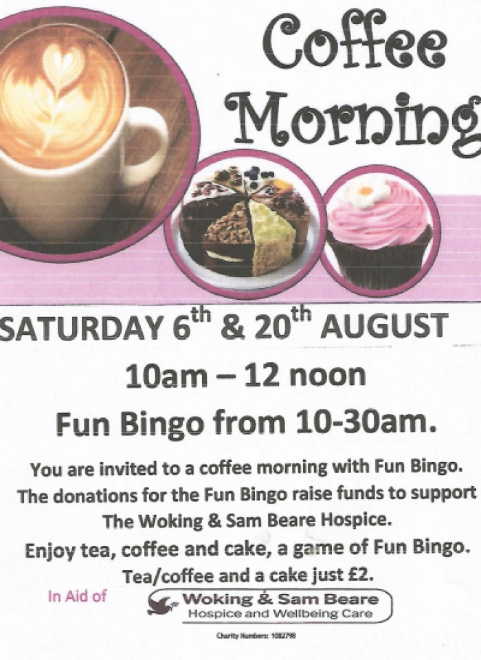 fun bingo coffee mornings  august 2022