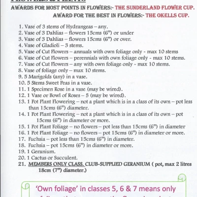 horticultural show schedule page 1