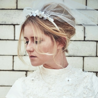 Paper To Lace Moonage Headband Veil