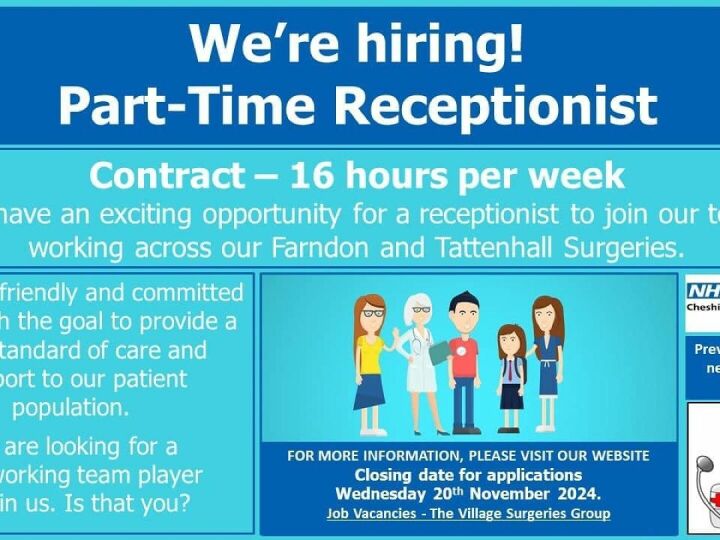 Tattenhall Business Alliance Part Time Receptionist Required