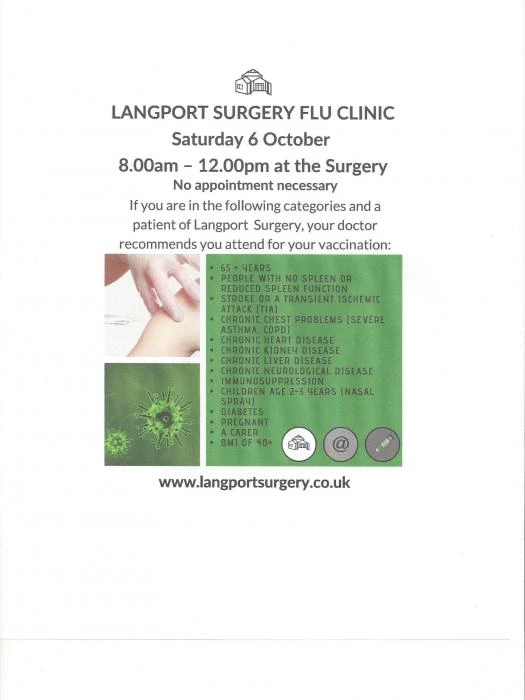 langport surgery flu clinic 180910